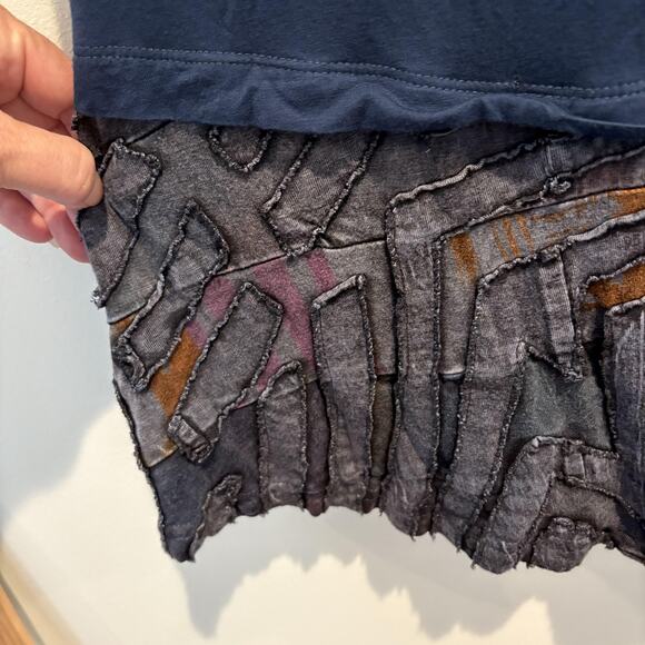 Parsley & Sage Dress Womens Small Blue Artsy Embroidered Boho Patchwork - Picture 5 of 12